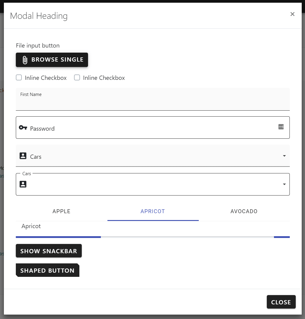Material Style Modal